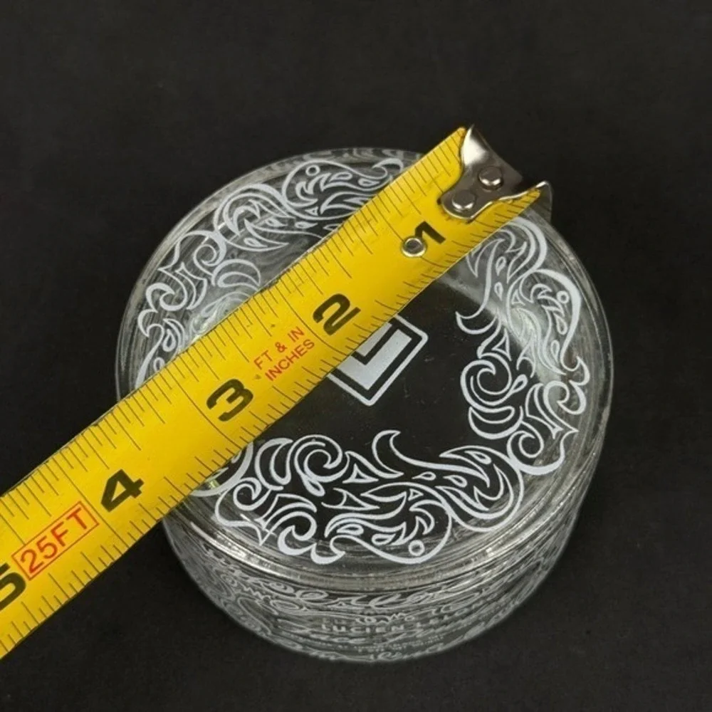 Vintage Lucien Lelong Face Powder Glass Jar Container‎ Vanity Decor